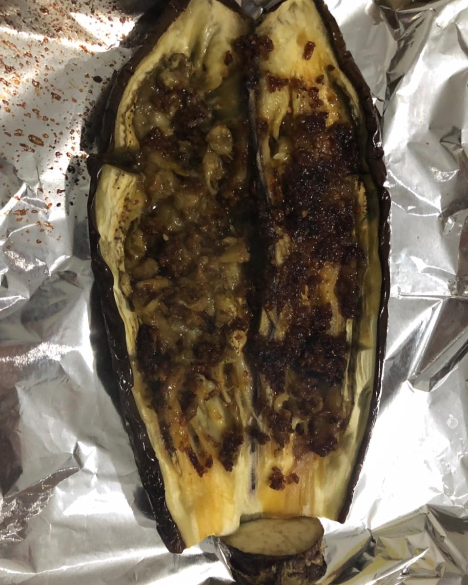 鸡蛋蒜蓉烤茄子｜香辣甜咸