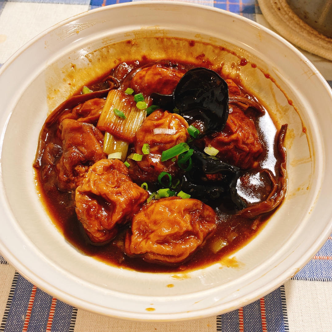 红烧油面筋塞肉