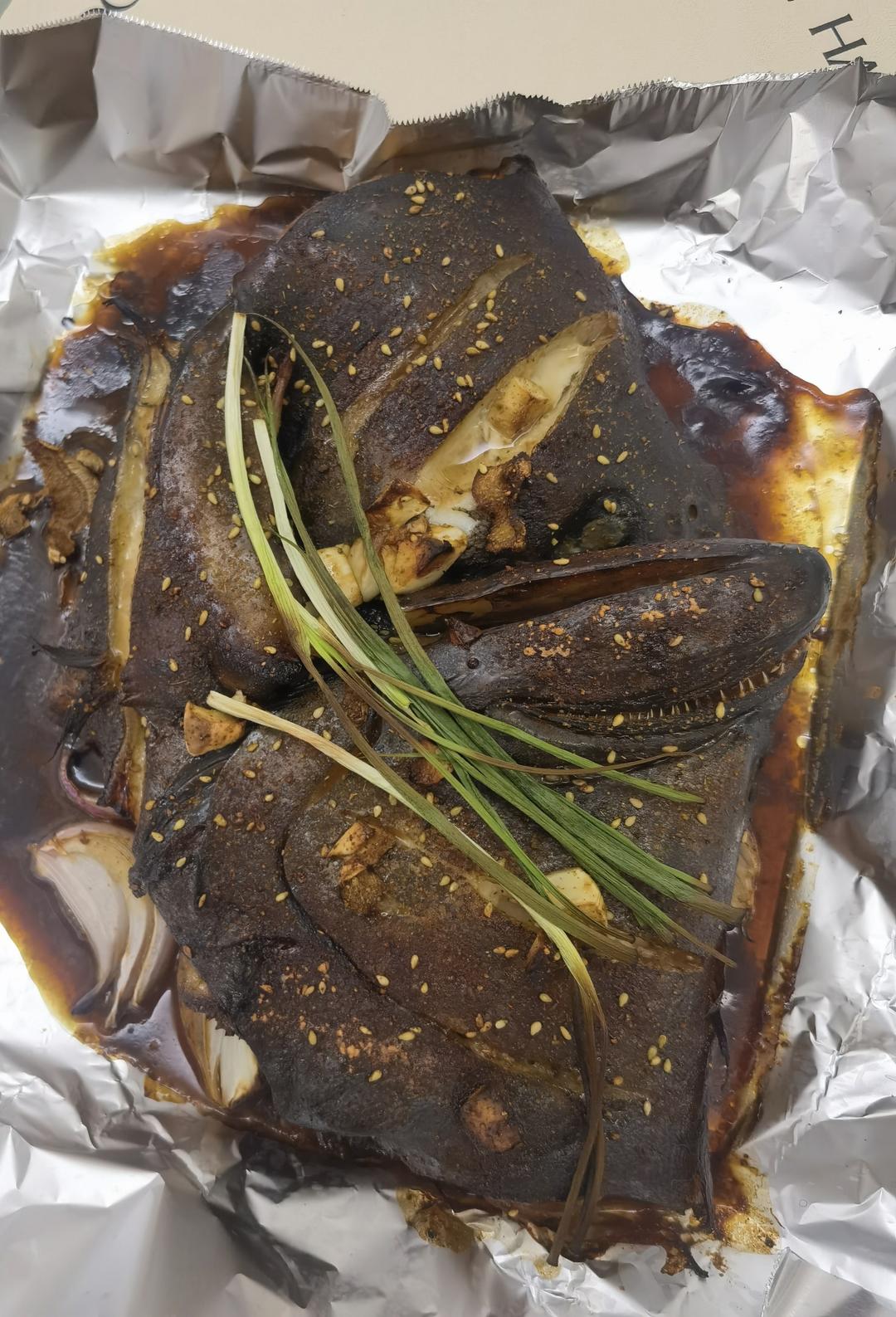 炭烤鲽鱼头（鸦片鱼）烤箱版