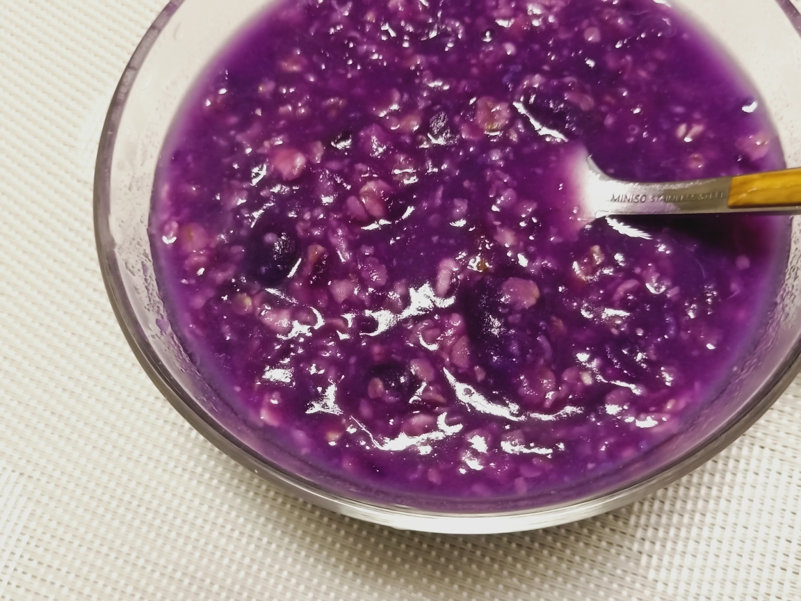 低脂紫薯燕麦粥的做法