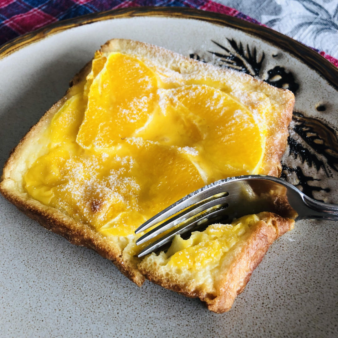 快手减脂早餐 香橙隔夜吐司加橙子冰美式