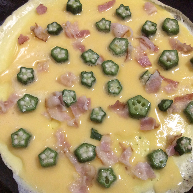 日式秋葵蛋饼