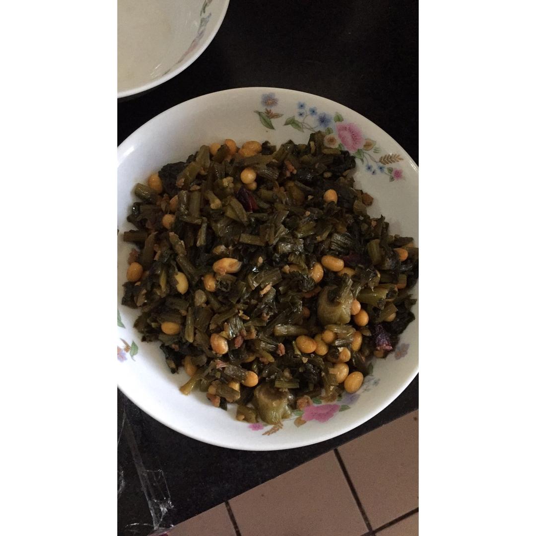 雪里蕻炒黄豆