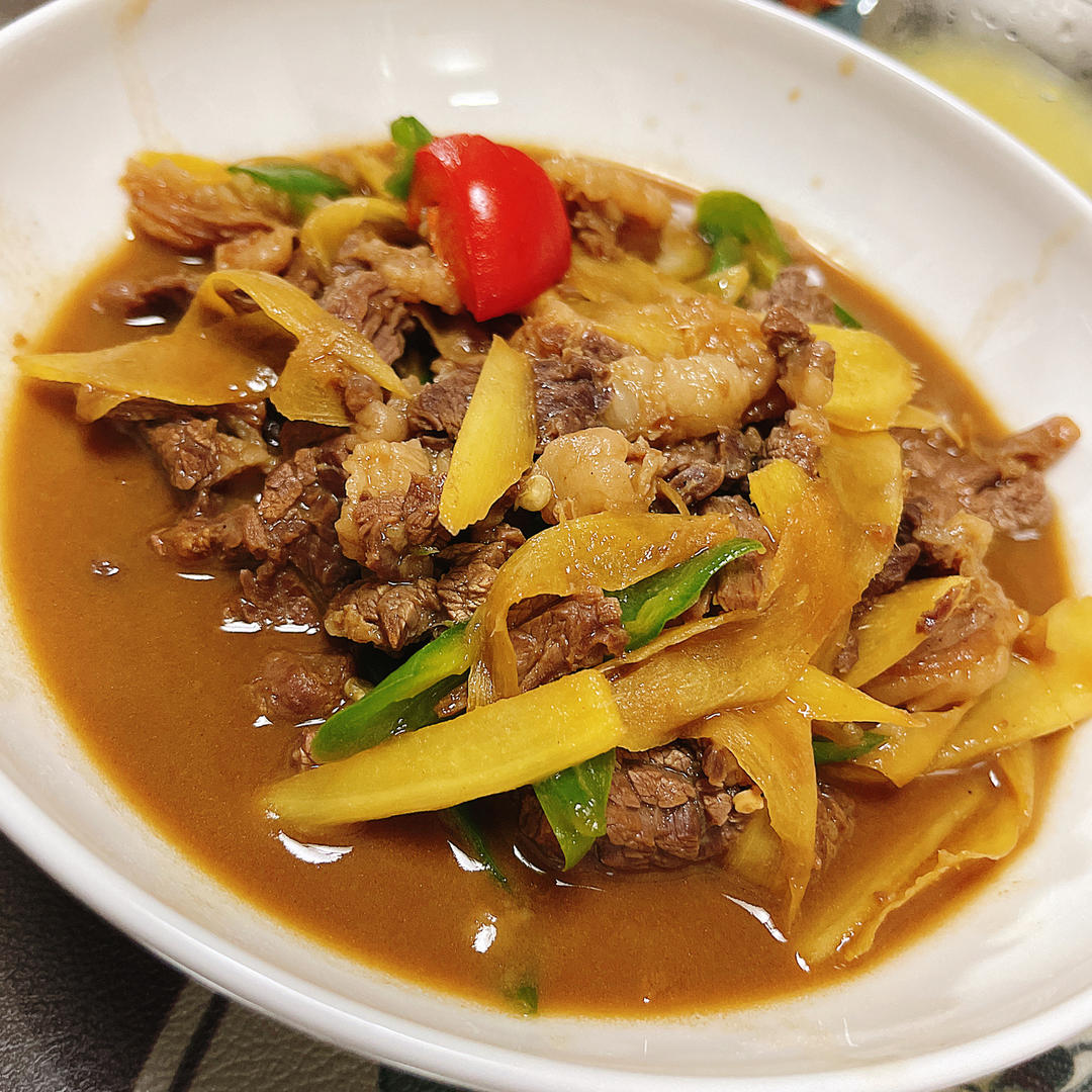 子姜炒牛肉