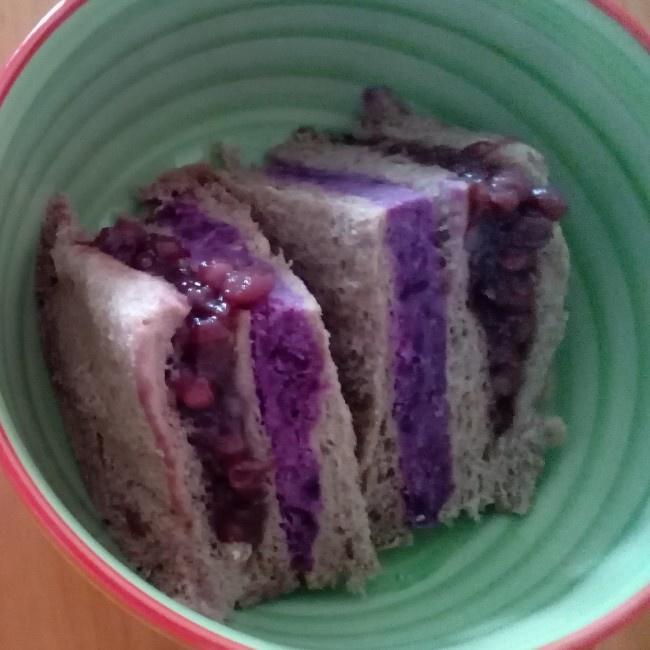 紫薯蜜红豆三明治的做法