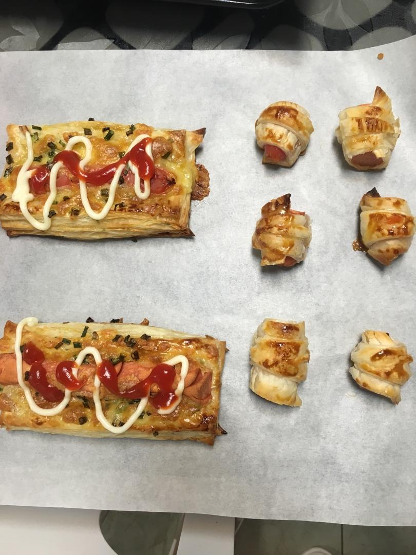 香肠可颂卷 热狗手抓饼  不用和面版