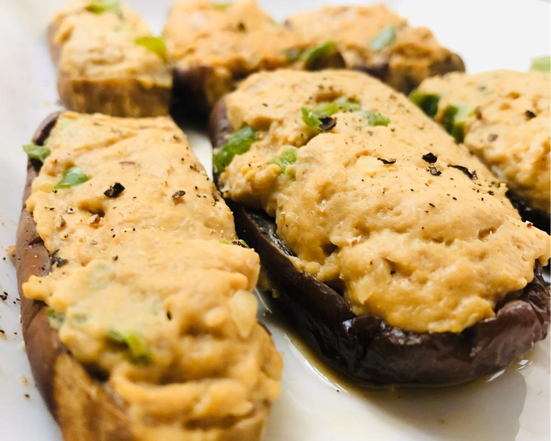 keep减脂食谱·微波鸡蓉蒸茄子