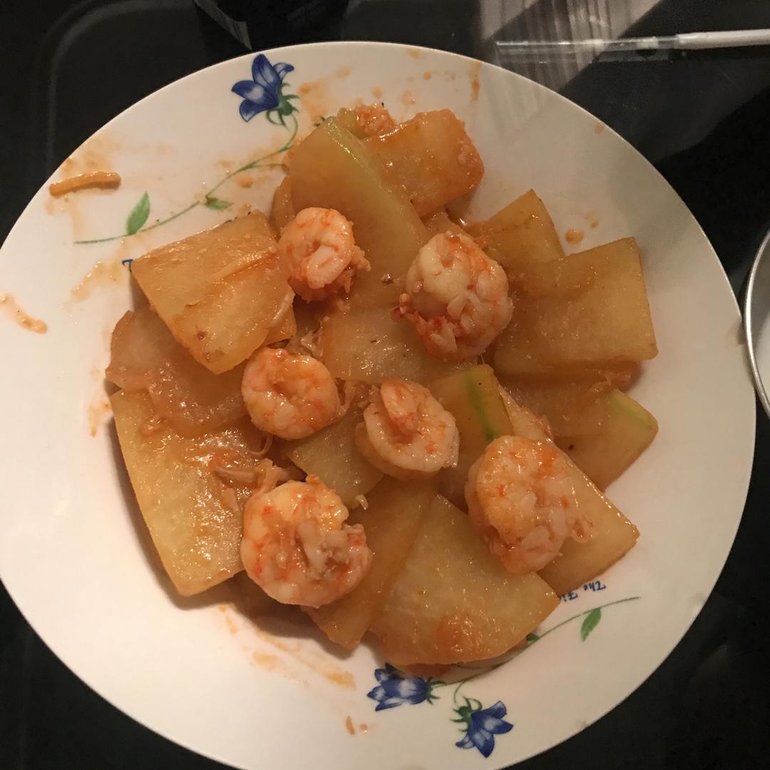 蚝油虾仁烧冬瓜