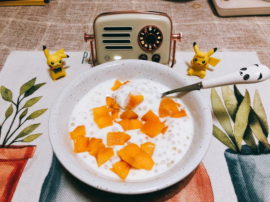 健康低脂芒果酸奶西米露