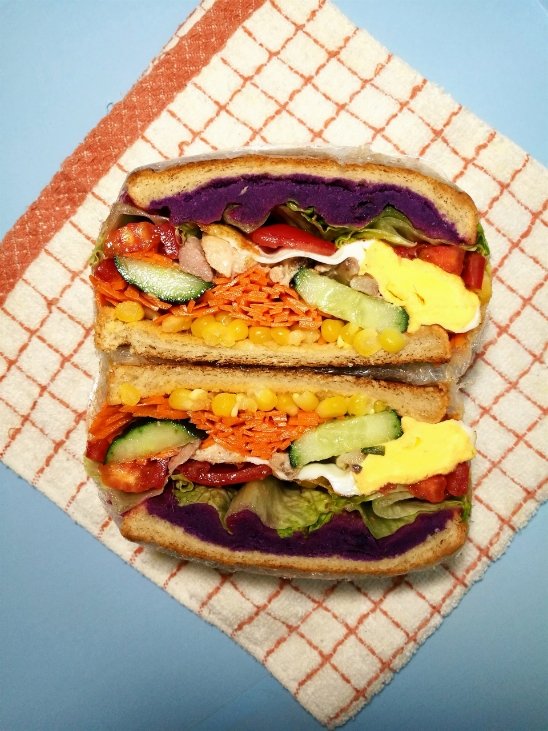 低脂紫薯鸡肉三明治