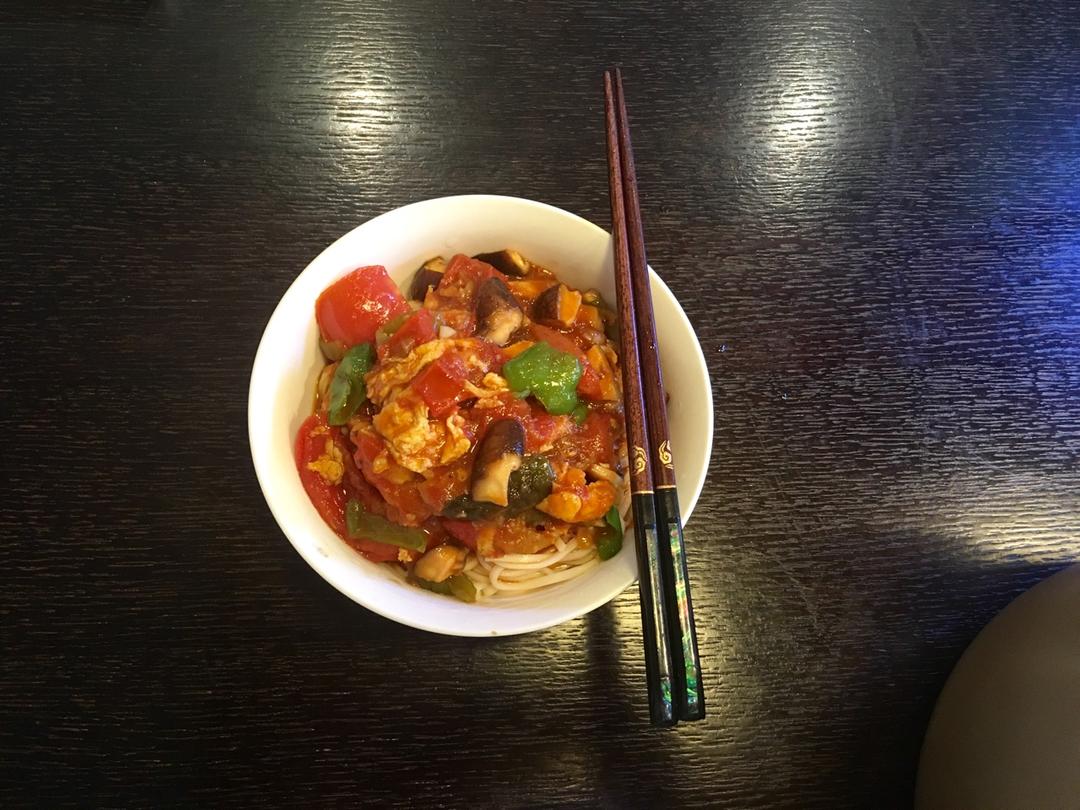 番茄鸡蛋拌面