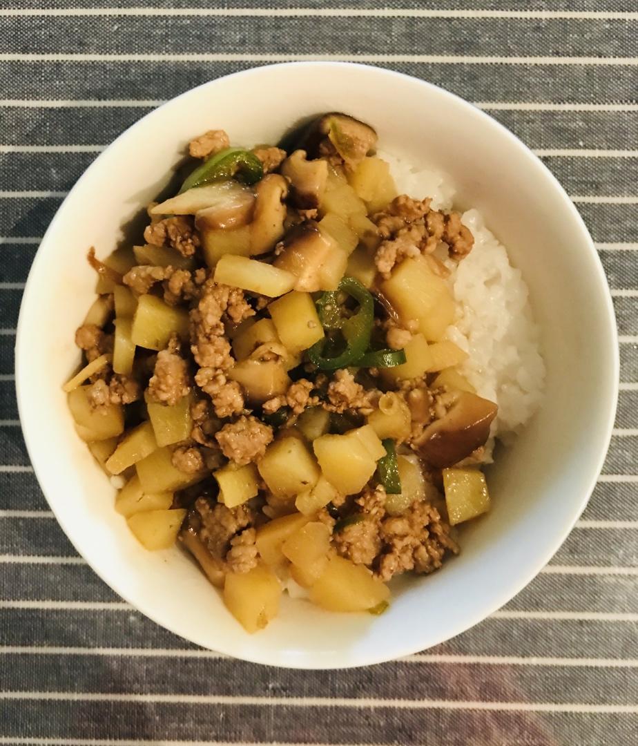 ㊙️香菇土豆肉沫拌饭❗️比外卖还好吃