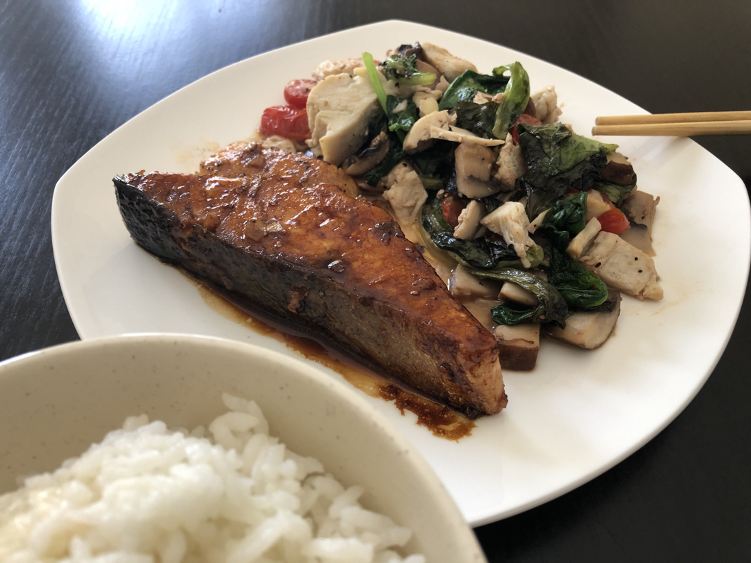 中式照烧三文鱼，即使全熟也好吃【喃猫料理日常】