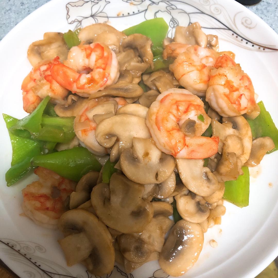 鲜掉眉毛！无油口蘑虾仁儿【美味减脂餐】