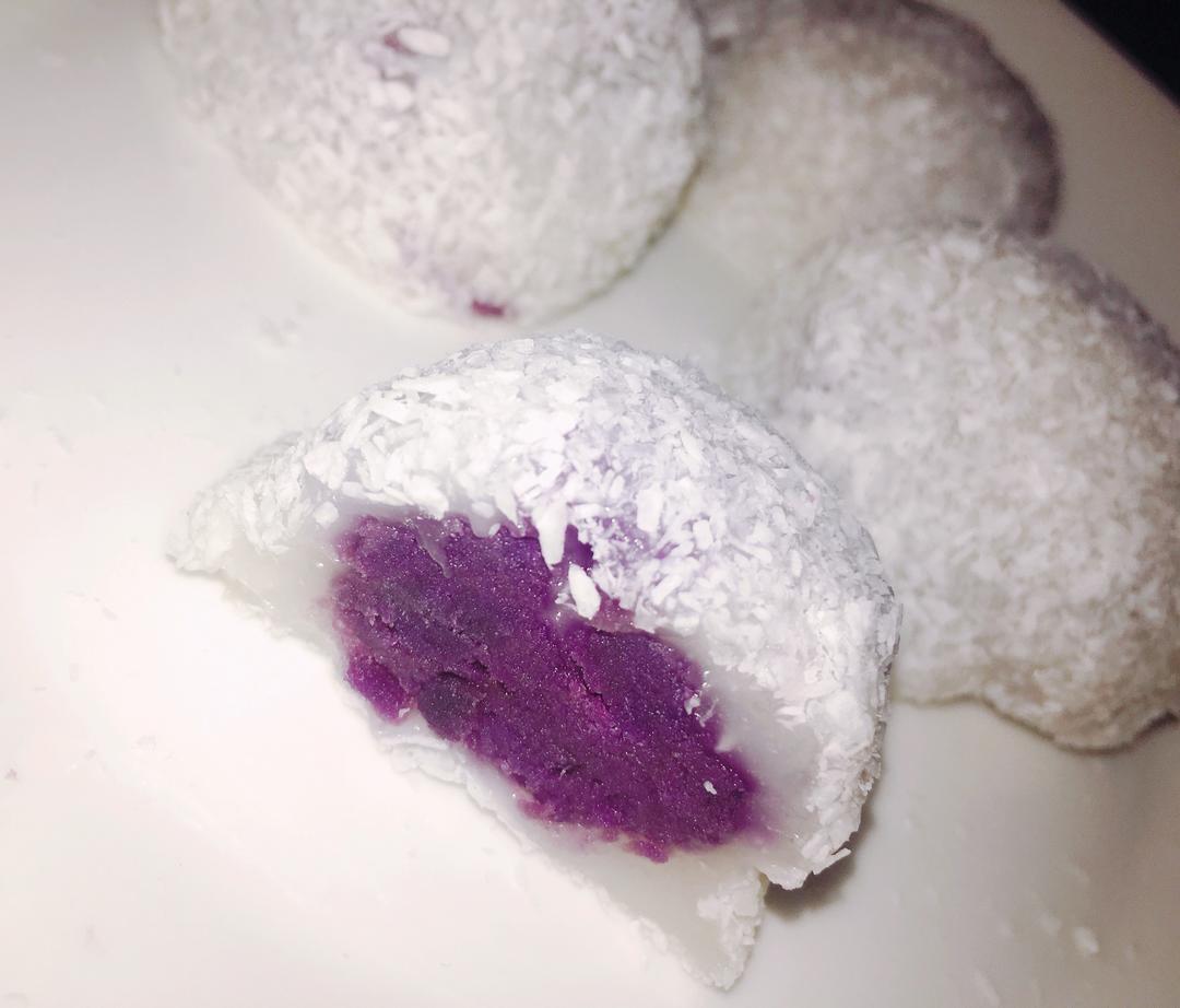紫薯糯米糍的做法