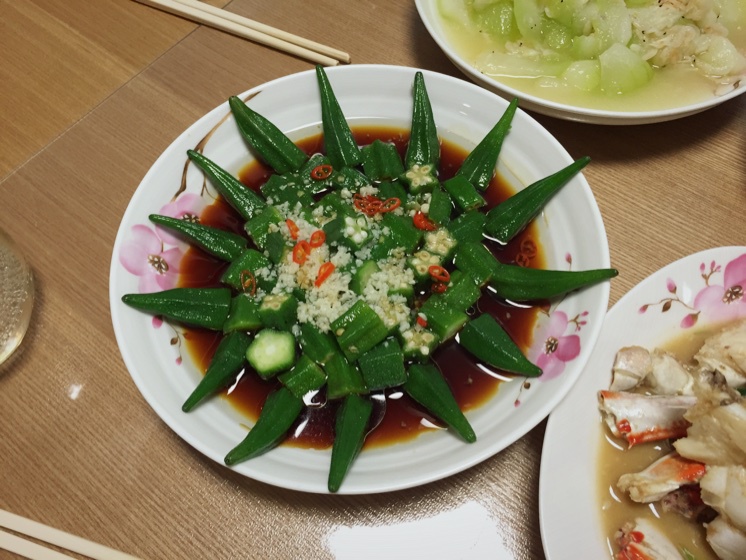 白灼秋葵