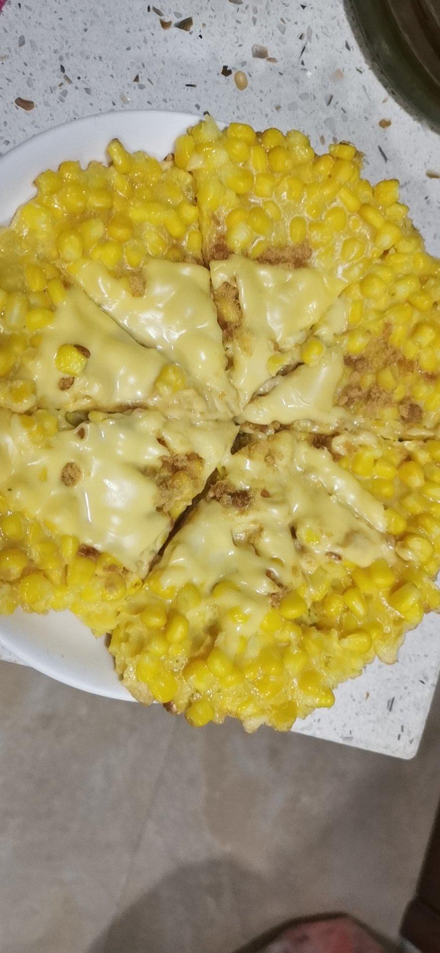 5分钟搞定黄金芝士玉米烙，金黄酥脆，巨拉丝‼️巨好吃‼️