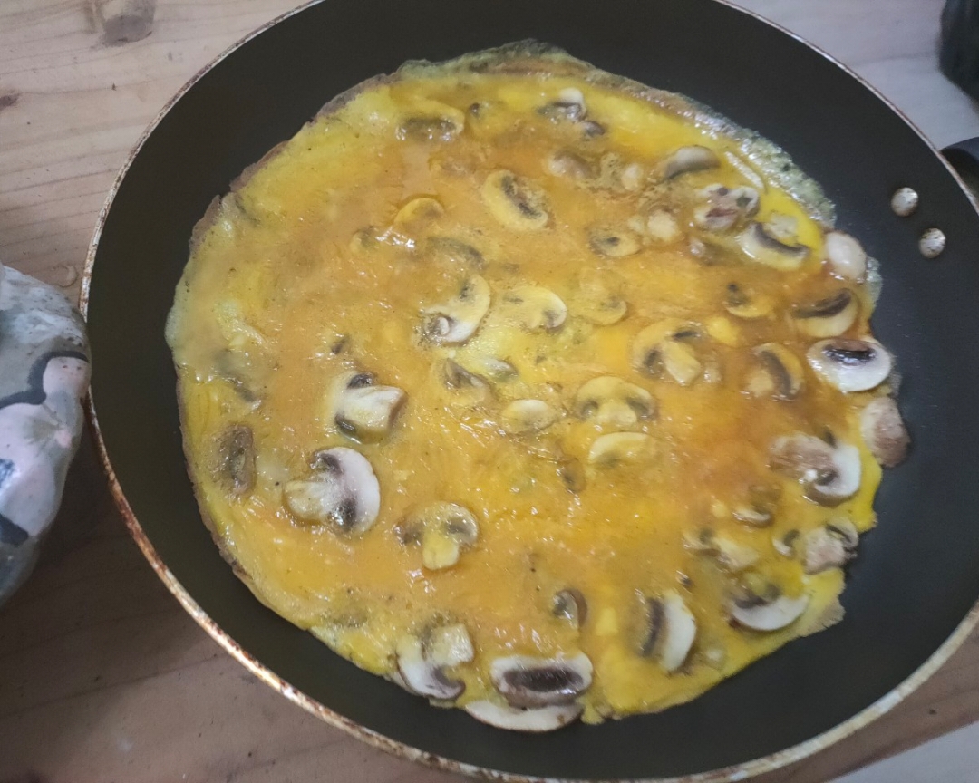 快手菜：鸡蛋摊口蘑的做法