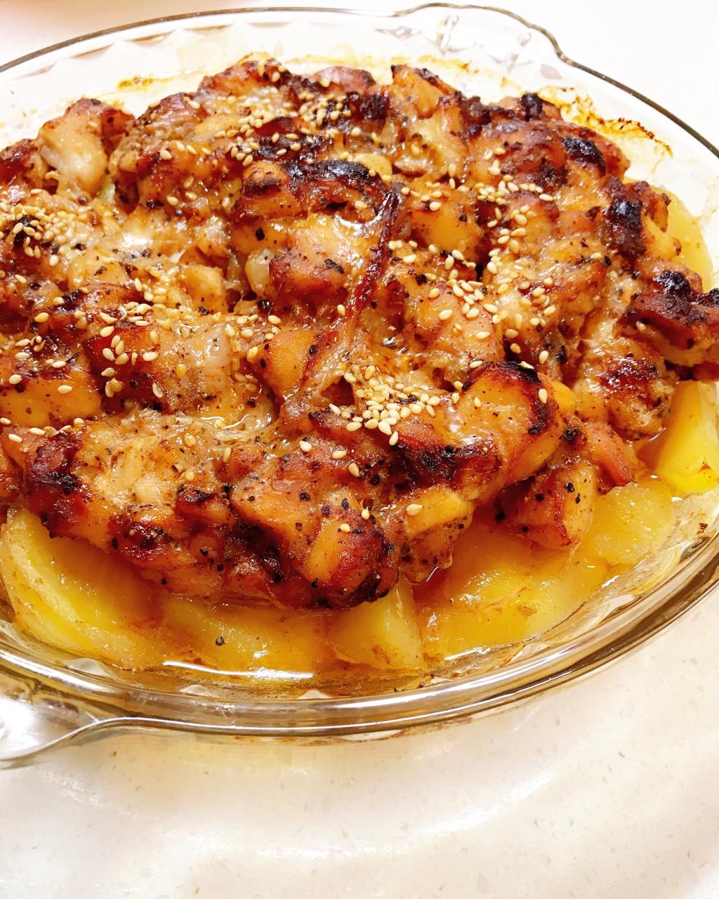 新奥尔良烤鸡腿土豆