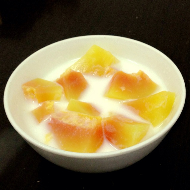 鲜奶炖木瓜