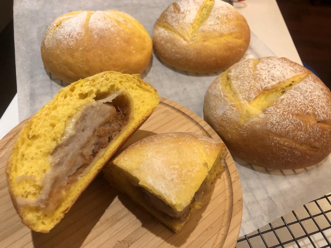 南瓜芋泥肉松软欧