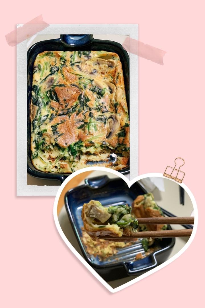 菠菜口蘑烤松饼【美味减脂餐】【北鼎烤箱食谱】