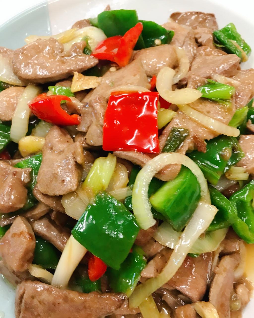 幸福做的青椒炒猪肝