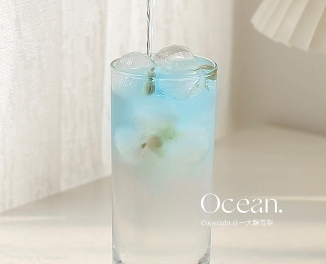 海蓝椰椰茉莉花茶💙治愈系蓝色饮品，巨好喝！的做法