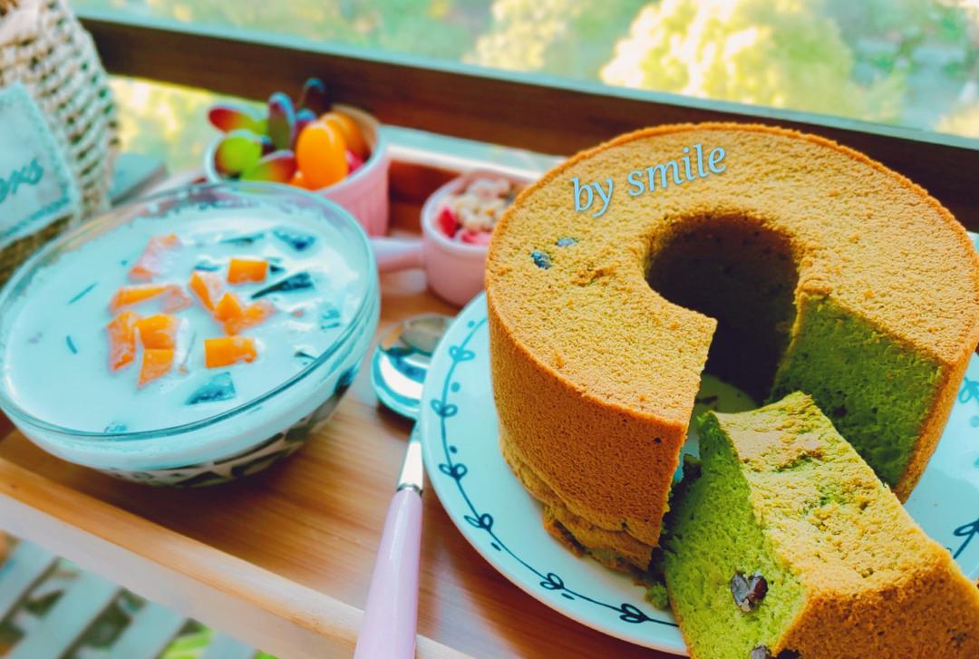 细腻绵软抹茶红豆戚风【附蜜红豆分布均匀小技巧】