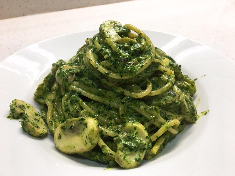 奶油菠菜青酱意大利面