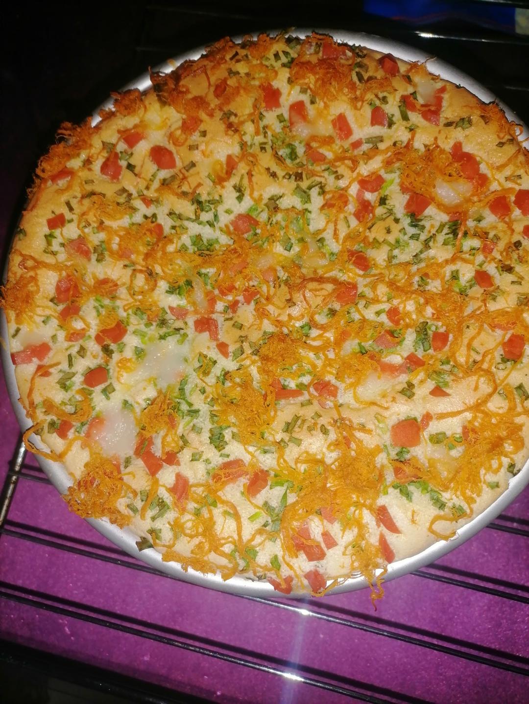 爆浆葱花火腿肉松蛋糕