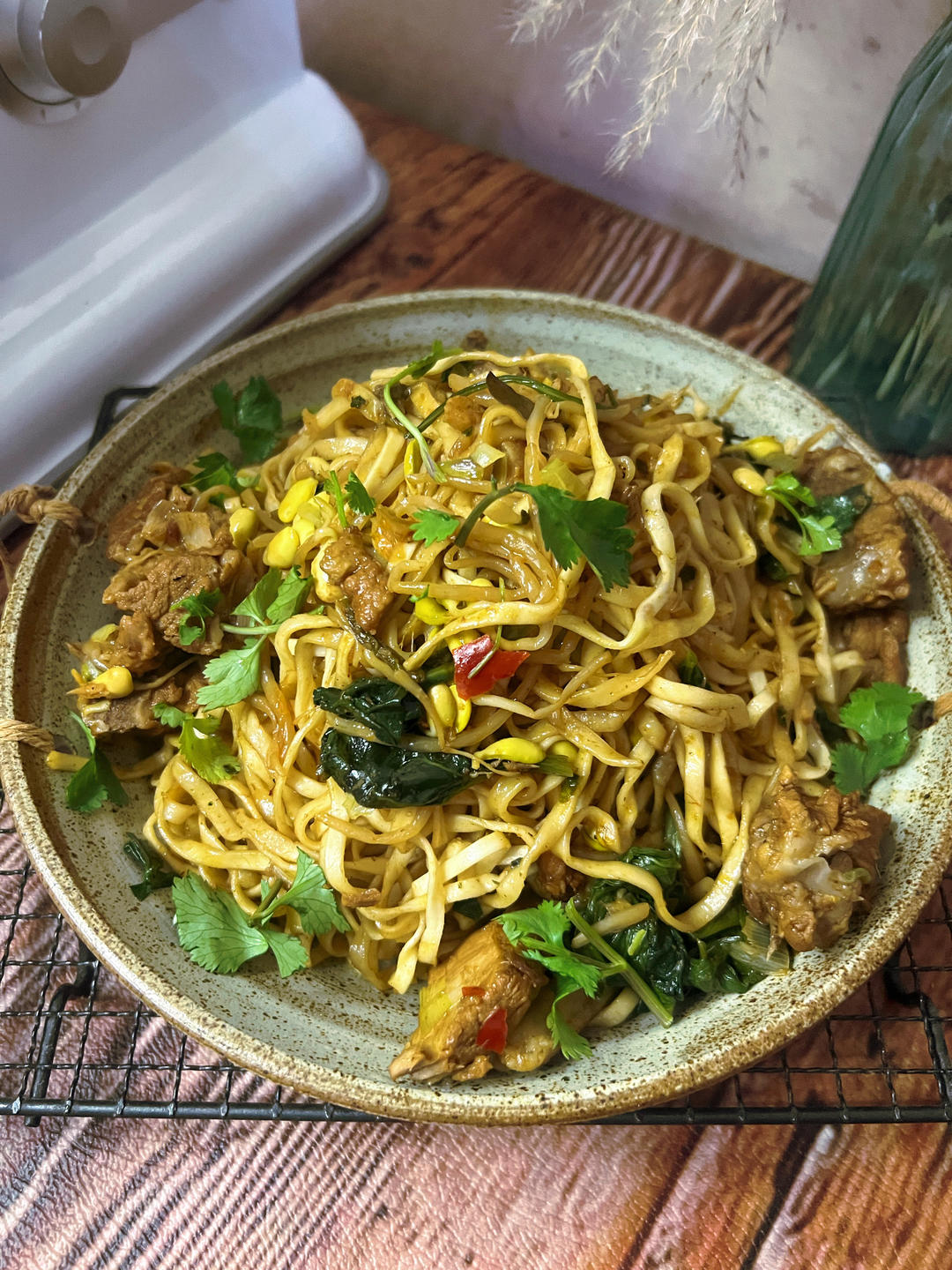 干爽的襄县豆角双椒焖面