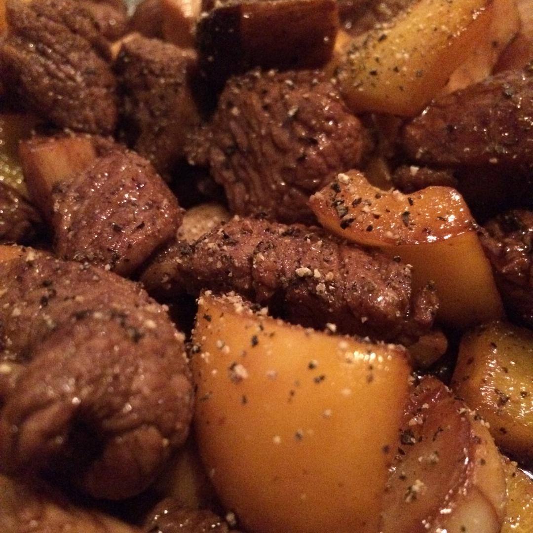 黑胡椒杏鲍菇牛肉粒