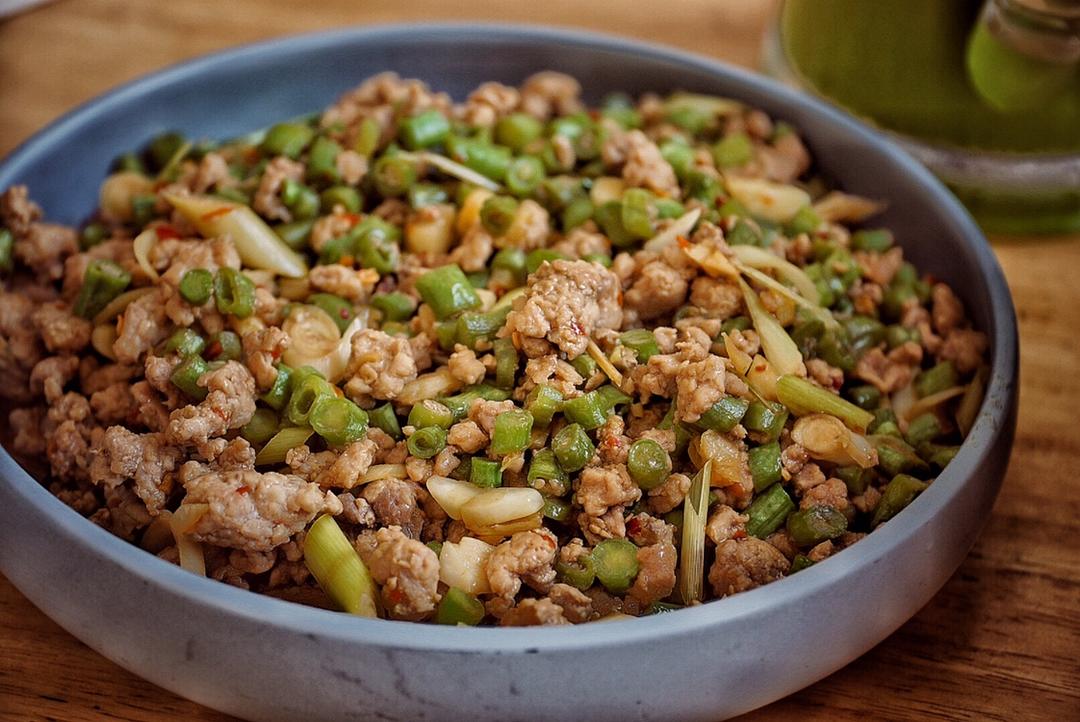 泰式豇豆猪肉末的做法