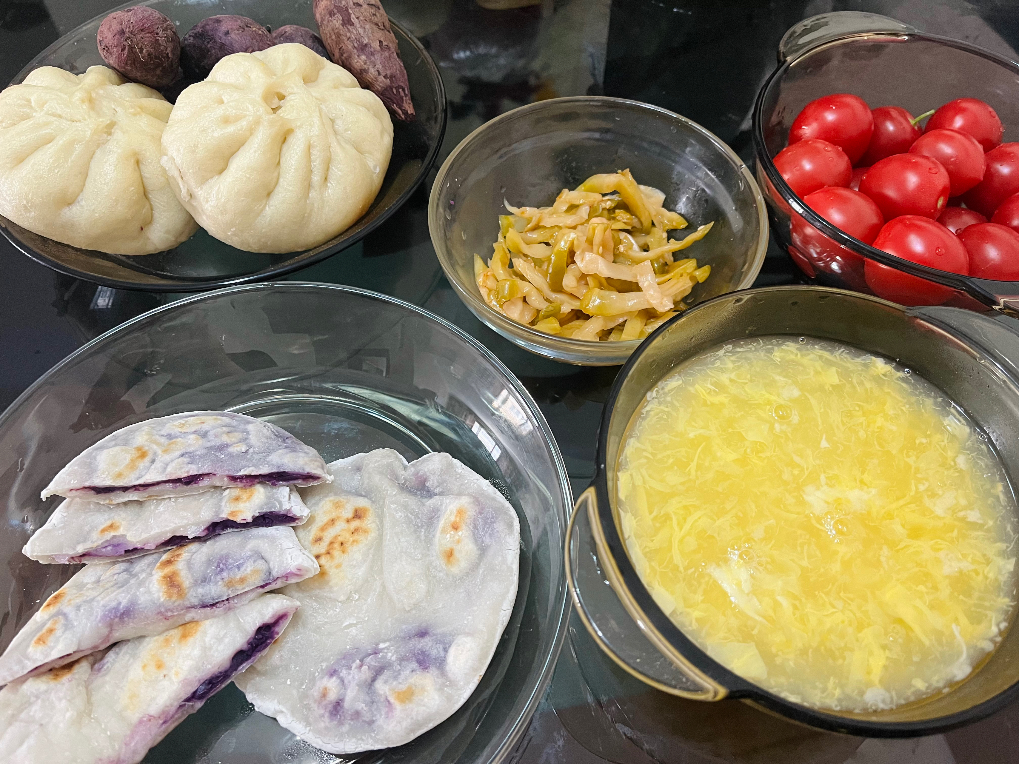 简单易做的早餐—糯米紫薯饼