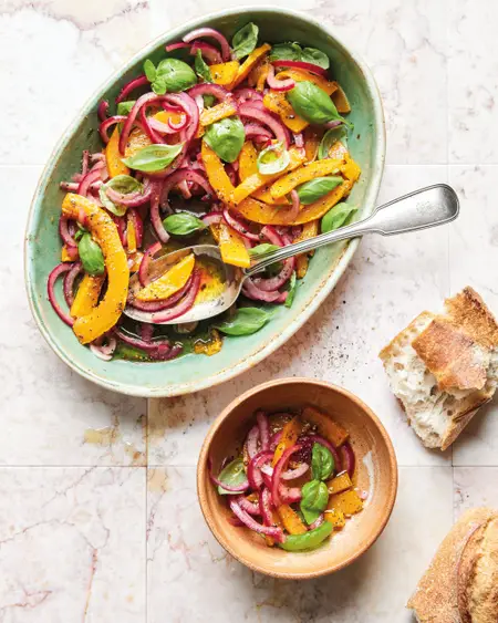 意式腌烤胡桃南瓜配红洋葱和罗勒 Marinated Butternut Squash with Red Onion and Basil