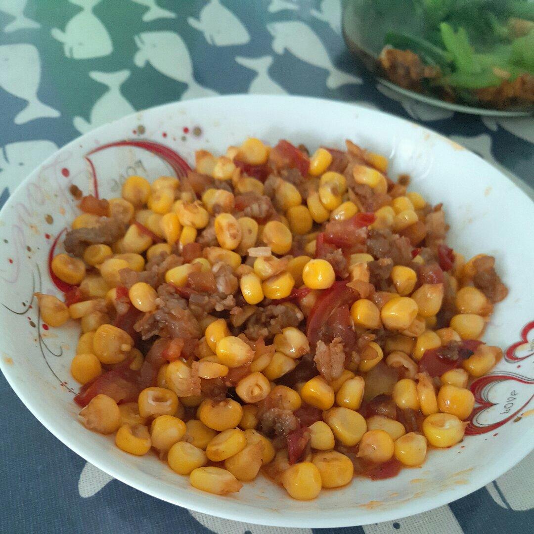玉米炒肉末【超级下饭的快手家常菜】