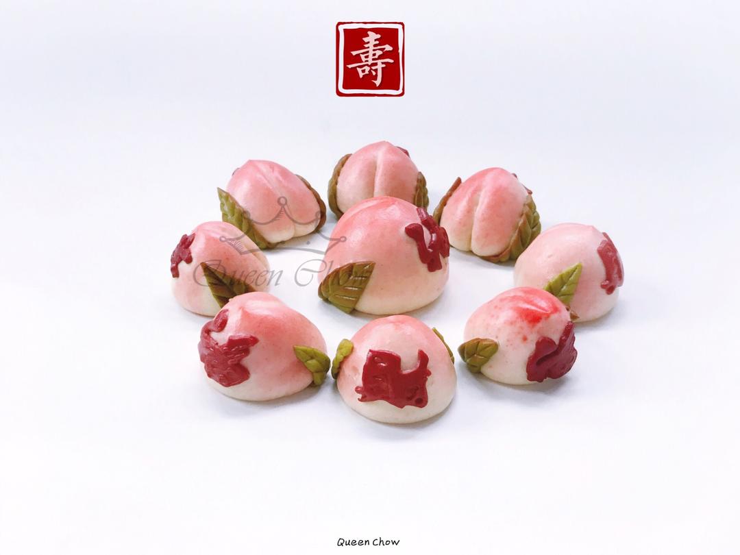 【卡通馒头&卡通包】福如东海--寿桃馒头的做法