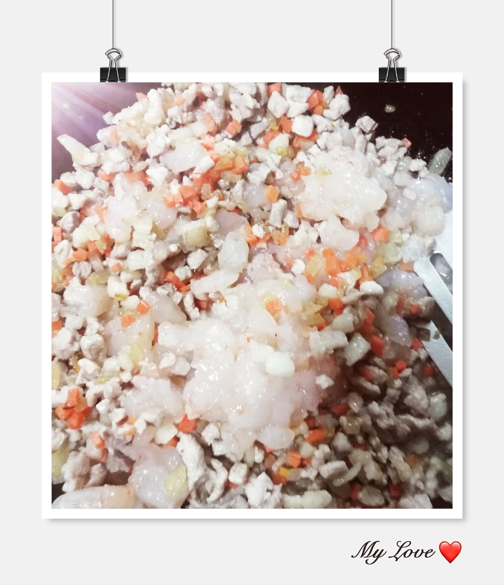 超好吃的虾肉糯米烧麦的做法 步骤4