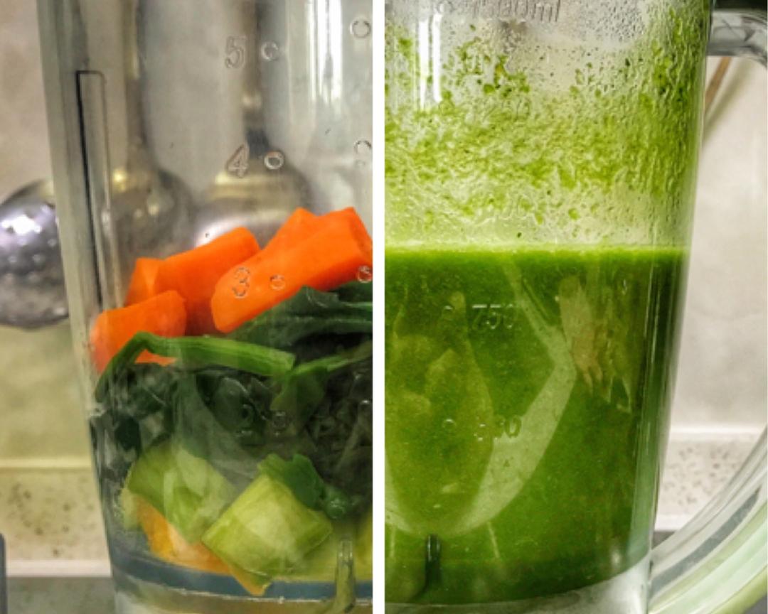#牙套美食# 菠菜鲜橙黄瓜胡萝卜汁