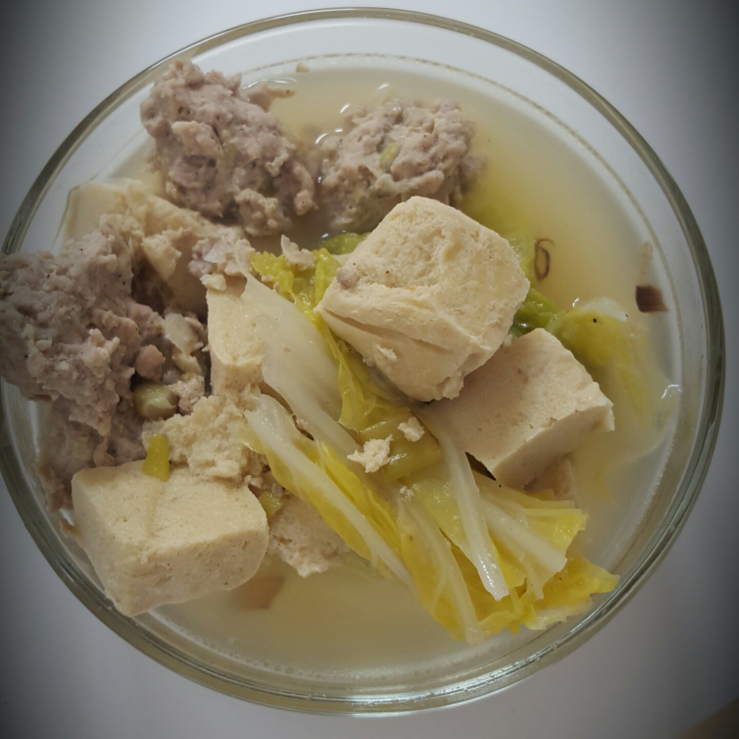 小白菜丸子汤