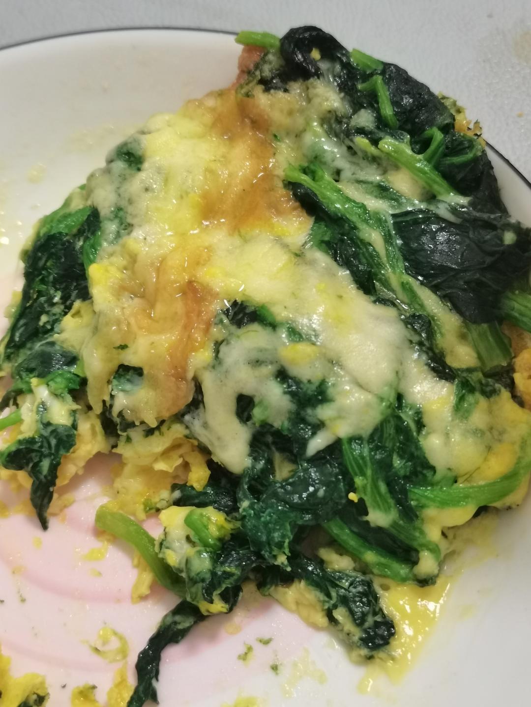 爆浆芝士菠菜鸡蛋蘑菇虾仁饼