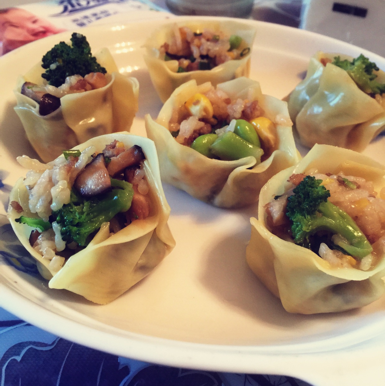馄饨皮糯米烧麦