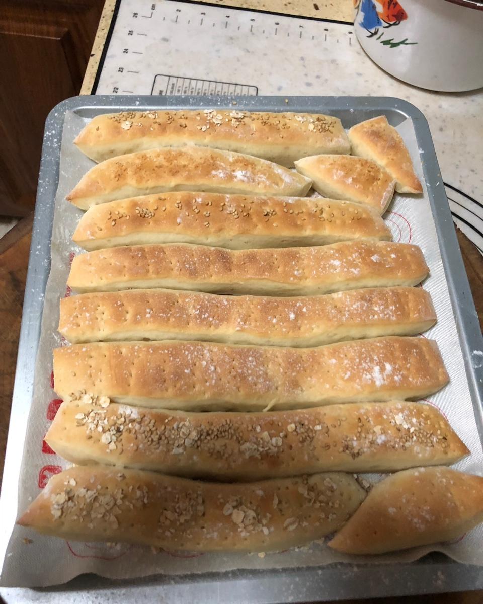 只需一次发酵且很好吃的 #黄金面包条#