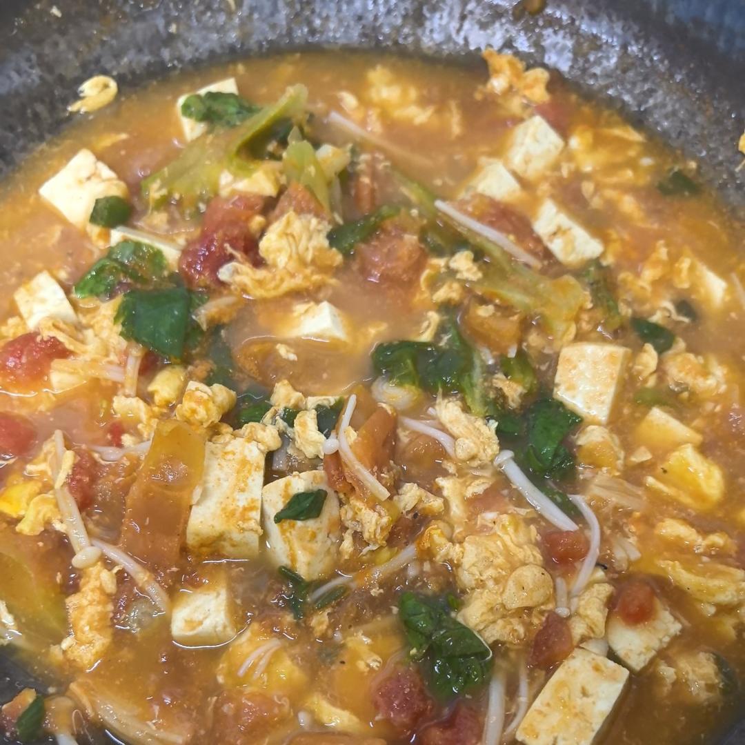 神仙汤西红柿🍅玉米鸡蛋豆腐汤