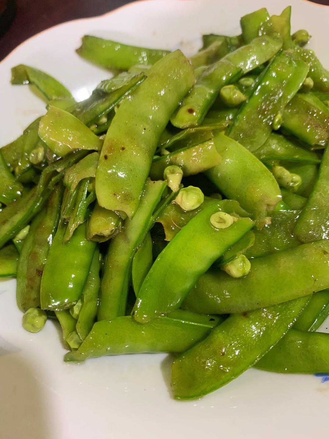素炒豌豆荚的做法