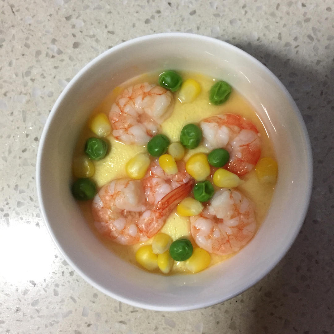 营养升级：虾仁玉米蒸蛋