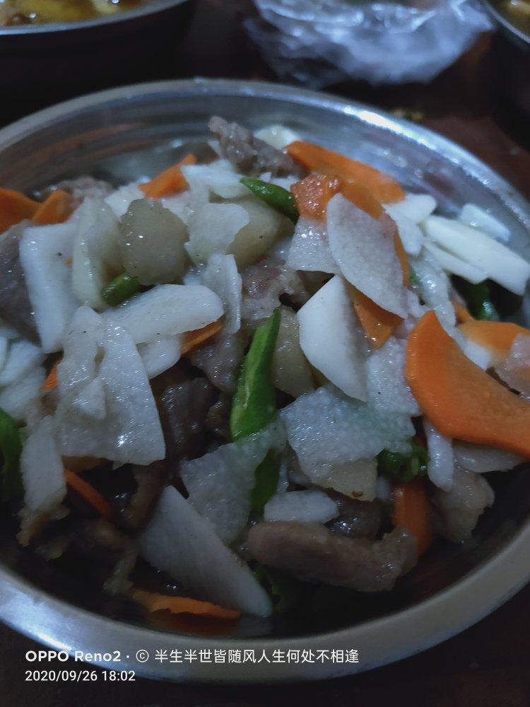 肉片炒山药