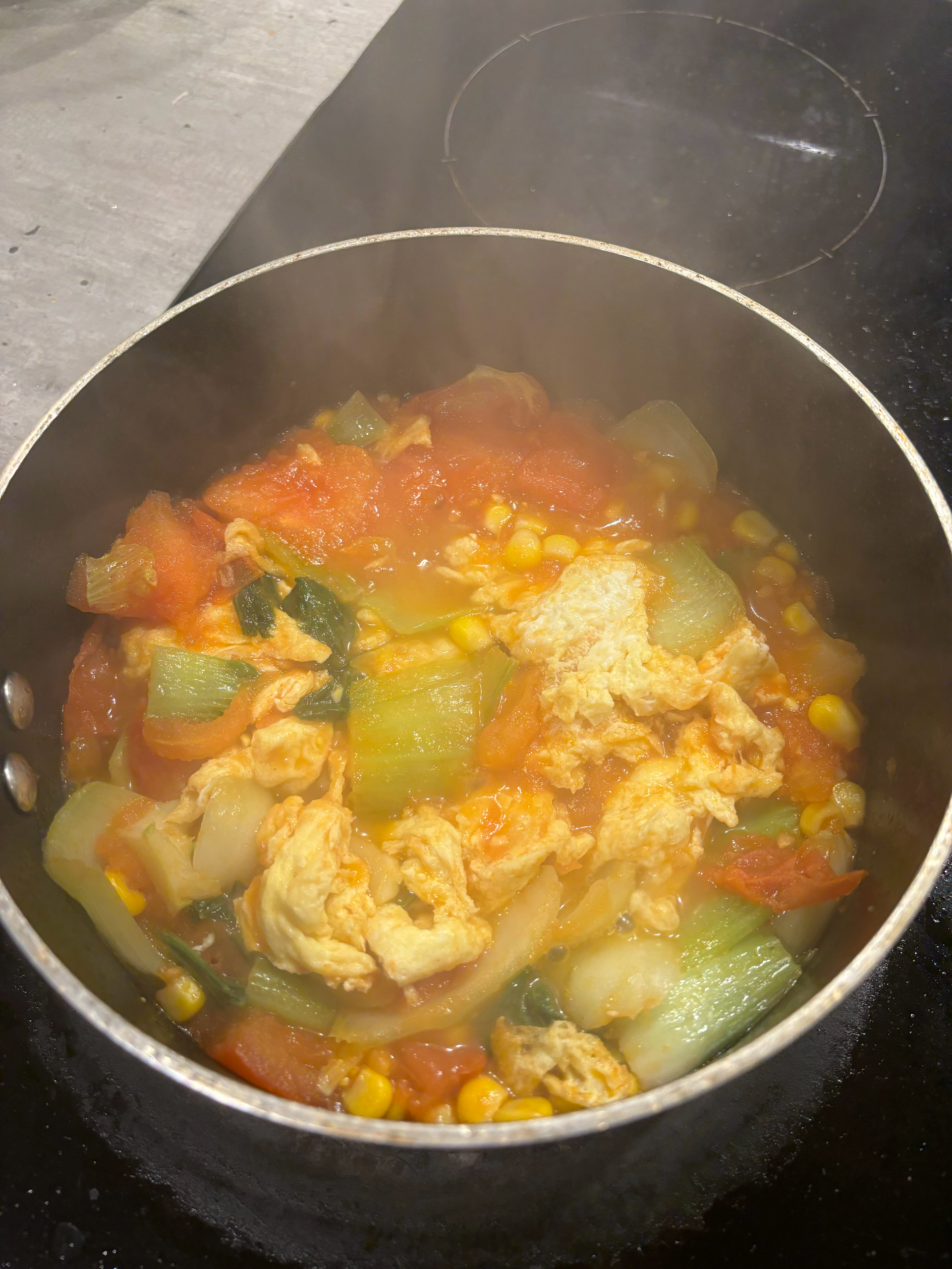 西红柿炒鸡蛋（和油菜）