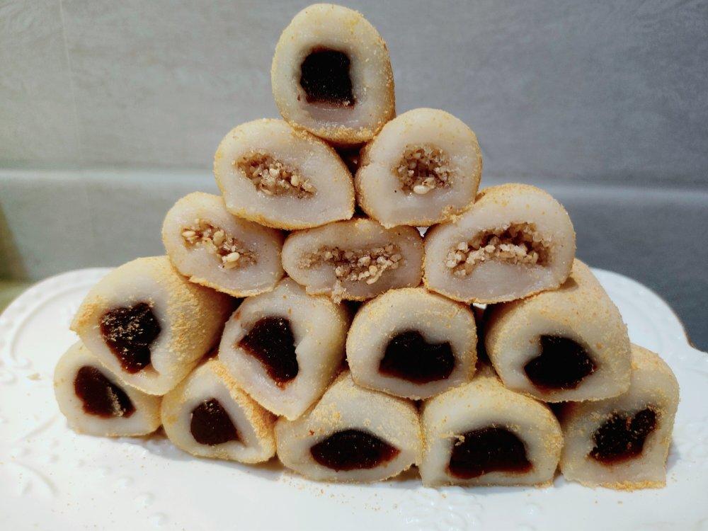 驴打滚 糯米豆沙凉糕 无淀粉版本 步骤简单 超快手 附整形视频